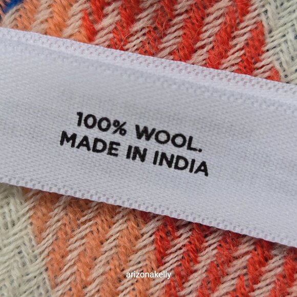 NWT Talbots 100% Wool Scarf Colorful Plaid - Picture 3 of 10